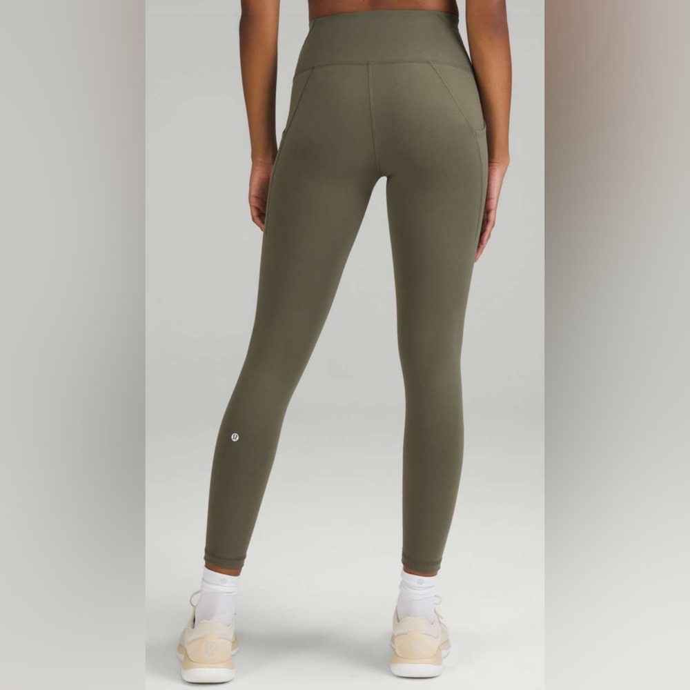 Lululemon Wunder Train Leggings 25”- dark green/ gray ROVER